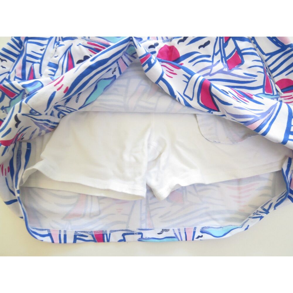 Talbots Nautical Sailboat Print Skort Activewear Golf LP EUC - Picture 2 of 7